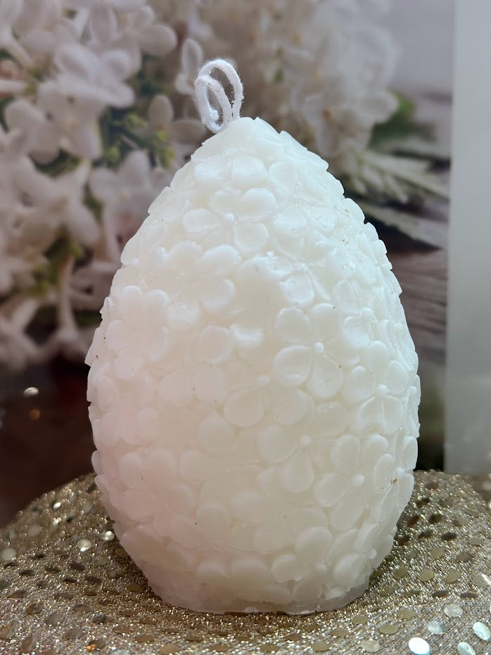 Egg shaped Floral Candle for Home Decor